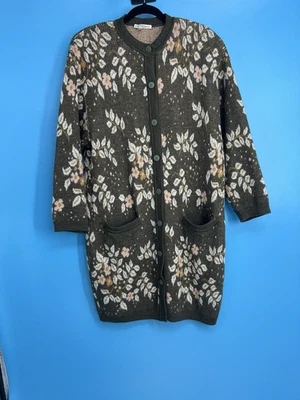 Vtg J. Tiktiner Duster Cardigan Sweater Mohair Wool Unique Design Sz 10 Bergdorf - Image 1 of 4