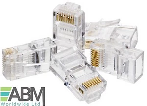 RJ45 Connector For Cat5e Cat6 Ethernet Patch Cable End Crimp Modular Plug Lot  - Picture 1 of 12