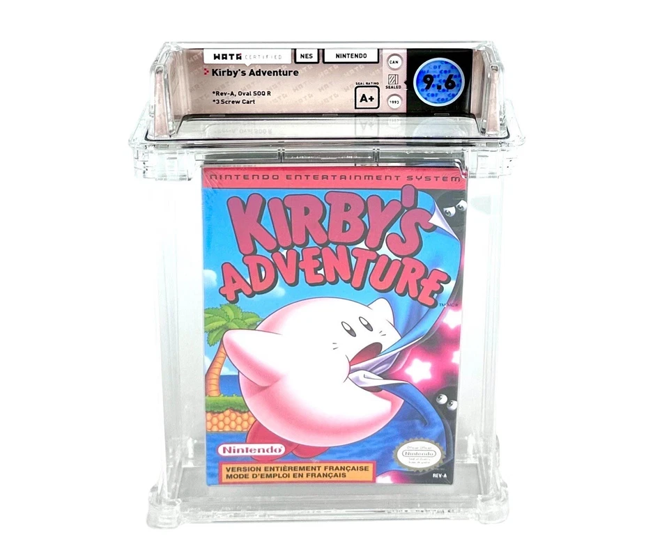 New NES Kirby's Adventure WATA 9.6 Factory Sealed H-Seam Graded Nintendo Game - Image 1 of 4