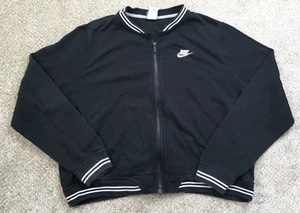 Nike Jacket Youth Kids XL Black White Track Athletic Long Sleeve Full Zip VTG - Picture 1 of 13