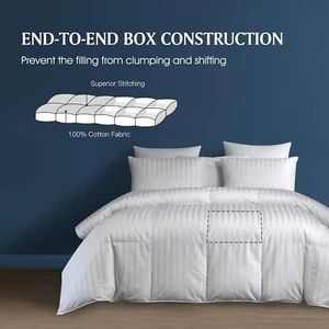 350 Thread Count Cotton Damask Duvet Cover, Queen Size, Pure White - Picture 1 of 8