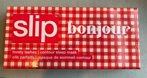 NIB SLIP Silk Bonjour Red Gingham Lovely Lashes Contour Sleep Mask - Picture 1 of 4