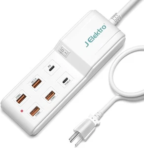 Charging Station USB-C 6 Port Charging Hub for Multiple Devices, 35W 6 ft cord - Picture 1 of 7