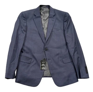 NEW Armani Exchange Mens Slim Fit Wool Stretch Check Suit Jacket Size 36R NWT - Picture 1 of 3