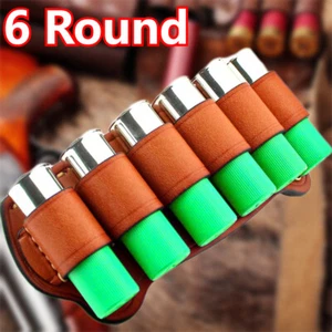 Tactical 6 Round Leather Ammo Bullet Holster 12 Ga Shotgun Shell Holder Hunting - Picture 1 of 8