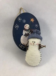 Spilla pupazzo di neve con scatola regalo decorativa gioielli in feltro invernale ornamento vacanze - Foto 1 di 10