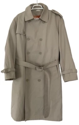 Vtg Oleg Cassini Mens Sz 42R Fleece Lined Double Breasted Trench Rain Coat - Image 1 of 4