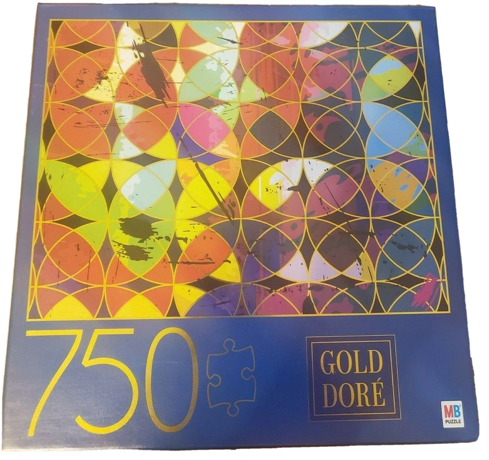 Milton Bradley Gold Dore 750 Piece Puzzle - Circles Strokes