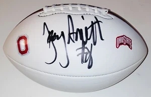 TROY SMITH SIGNED AUTOGRAPHED OHIO STATE BUCKEYES F/S WHITE FOOTBALL PSA/DNA COA - Picture 1 of 2