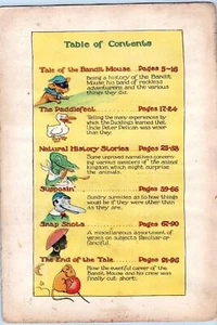 1900*W A FRISBIE*BANDIT MOUSE TALES*LITHOGRAPHS*TABLE OF CONTENTS PAGE ONLY - Picture 1 of 2