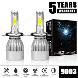 Pair H4 9003 Super White 28000LM Kit LED Headlight Bulb High Low Beam Combo - Picture 1 of 11