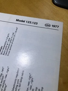 Genuine Mercedes Wiring Diagram 1977 Model 240 D USA Spec 123.123 - Imagen 1 de 3