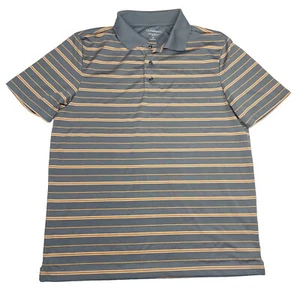 Croft and Barrow Performance Polo Men’s M Golf Short Sleeve Gray Orange Striped - Picture 1 of 8
