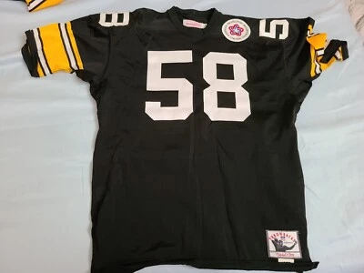 Camiseta Mitchell Ness M&N Pittsburgh Steelers Jack Lambert firmada Durene Auto 52 Foto 1 de 4