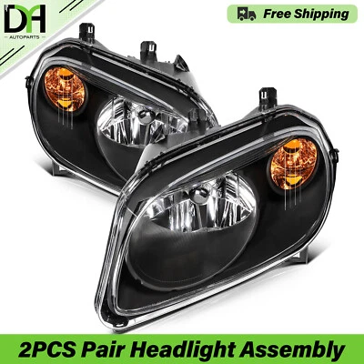2pcs/Pair Black Amber Headlight Assembly For Chevy Chevrolet HHR Wagon 2006-2011 Foto 1 de 4