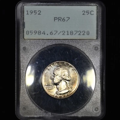 1952 PROOF WASHINGTON QUARTER ✪ PCGS PR-67 ✪ 25C SILVER COIN RATTLER ◢TRUSTED◣ - Image 1 of 4