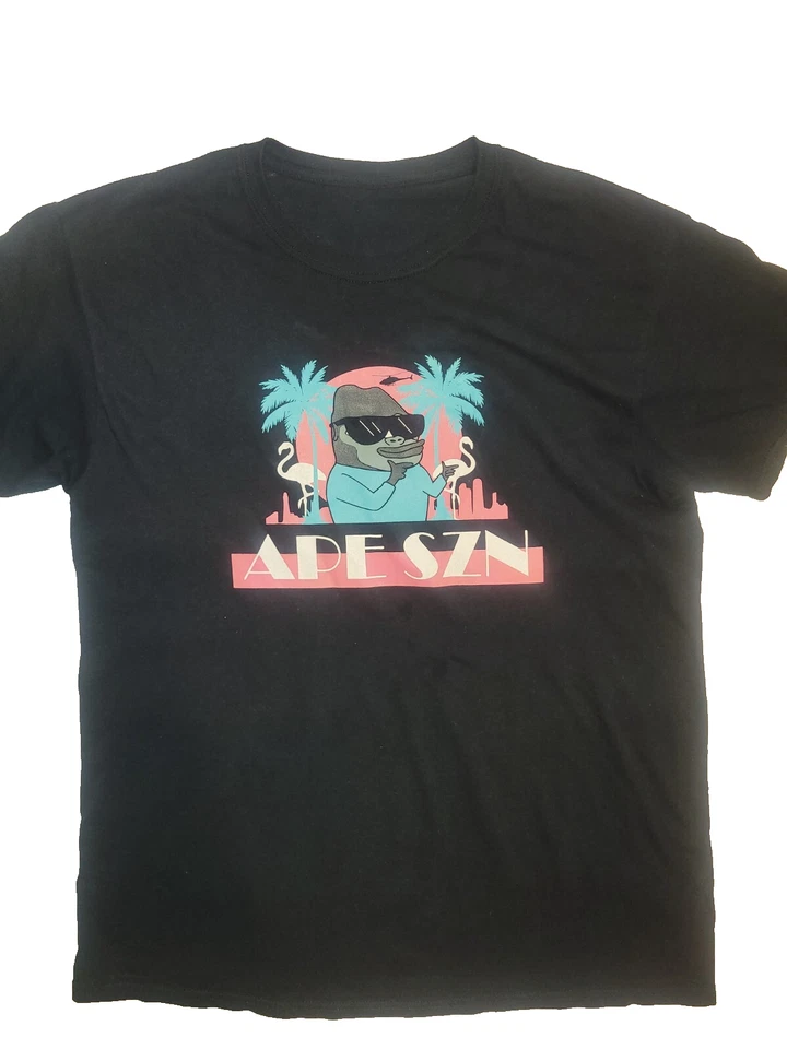 APE SZN футболка Miami стиль мужской размер L черный смешной уникальный - Изображение 1 из 3