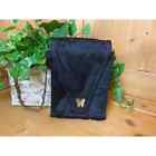 Black Evening Bag | Clutch Purse with Butterfly Closure & 26" Chain Strap 
