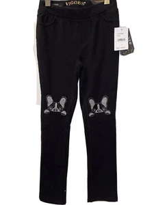 VIGOSS girls SZ 6 skinny black pants with silver doggie NWT - Picture 1 of 6
