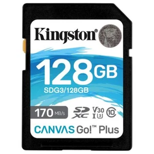 Kingston Canvas Go! Plus SDXC 170R C10 UHS-I U3 V30 128GB SDG3/128GB - Picture 1 of 6