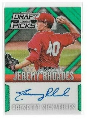 2014 Panini Prizm Draft Picks #76 Jeremy Rhoades Rookie Auto GREEN /35 PWE SHIP  - Image 1 of 2