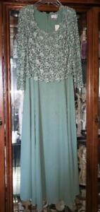 BLACK TIE OLEG CASSINI 14/14W Lace Bodice Silk A-line Gown NWT $610