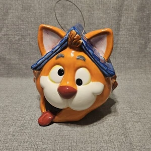 Orange Ceramic Cat Birdhouse. 7 In X 5 In. Spring Cat Bird Hanging Bird Feeder - Picture 1 of 8