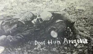 RPPC Postcard WW1 Dead Hun GERMAN Meuse-Argonne Offensive France Graphic Rare PB - Picture 1 of 5
