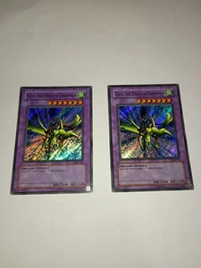 2x Yugioh Legend Blue Eyes White Dragon LOB-125 Gaia Dragon Champion Secret Rare - Picture 1 of 6