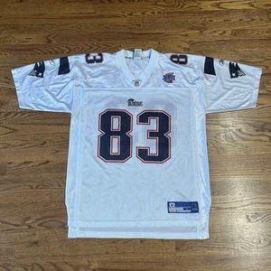 Vintage New England Patriots Reebok Sz L Wes Welker Jersey Super Bowl XLII 42 - Picture 1 of 8