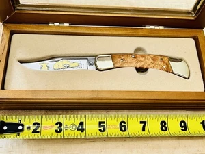 BUCK 110 BLACKMITH SHOP FOLDING HUNTER KNIFE LIMITED ED EXOTIC ELDERWOOD BURL - Picture 1 of 8