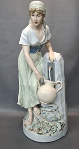 Große Royal Dux Bohemia Porzellan Figur Magd am Brunnen 60 cm - Bild 1 von 17