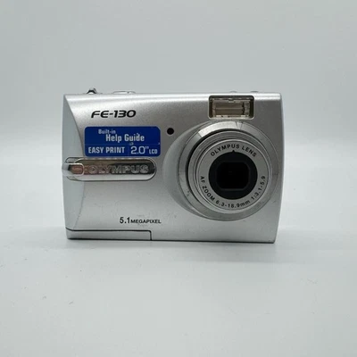 Olympus FE-130 5.1 MP Digital Camera Compact Point & Shoot Y2K Tested Working - Image 1 of 4
