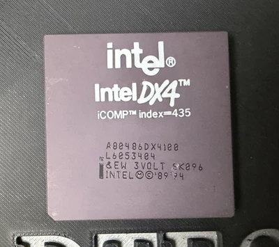Vintage Rare Intel Pentium DX4 A80486DX4-100 SK096 3v Processor tested - Image 1 of 3