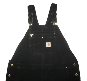 Carhartt Relaxed Fit Duck Bib Overalls Double Knee Men's 42x32 Black - Bild 1 von 7