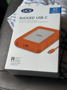 LaCie Rugged USB-C 5TB Portable Hard Drive - Photo 1/4