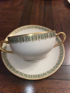 Antique theodore haviland limoges france Double Handled Tea Cups &Saucers - Bild 1 von 4