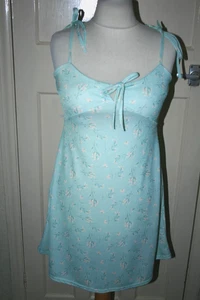 SIZE 14 AQUA FLORAL STRAPPY STRETCHY DRESS - Picture 1 of 4