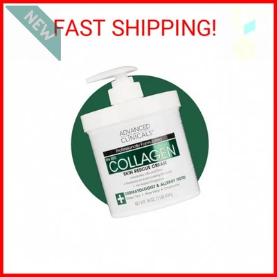 Advanced Clinicals Collagen Cream Body & Face Moisturizer | Dry Skin Rescue Coll - Image 1 of 2