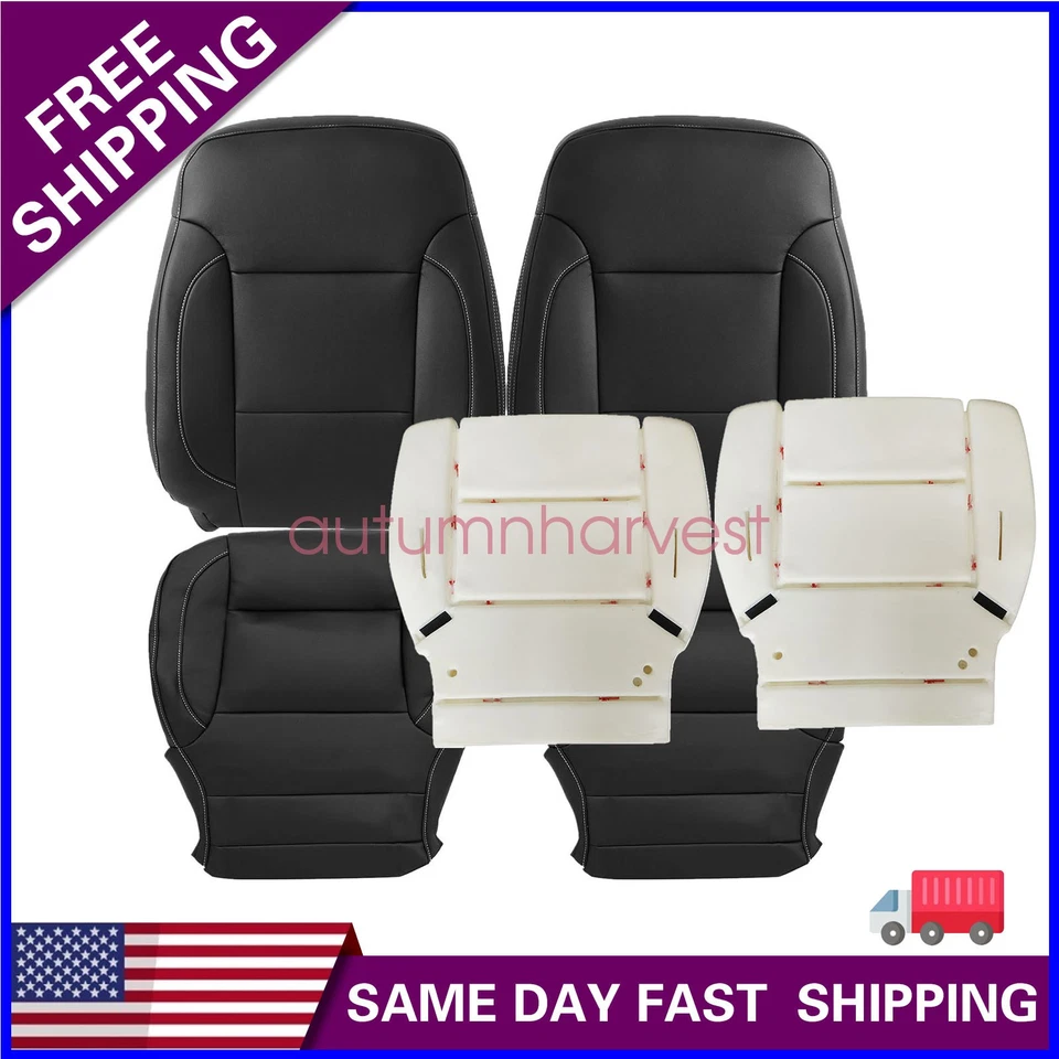 Cubierta de asiento delantera inferior/parte superior/almohadilla de espuma negra para Chevy Suburban 1500 2014-2019 Foto 1 de 4