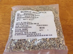Aircraft Aluminum Rivets MS20426AD3-4 (Sale for 100) Manufacturer: NAT'L RIVET - Picture 1 of 2