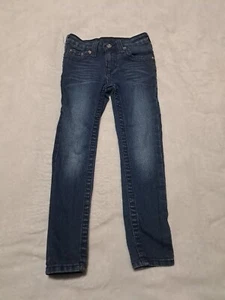 TRUE RELIGION GIRLS SIZE 6 SKINNY DENIM JEANS LIGHT PINK STITCHING - Picture 1 of 11