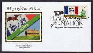 2008 Flags of Our Nation IOWA Coil (4291) - Colorano "Silk" FDC NR283 - Picture 1 of 1