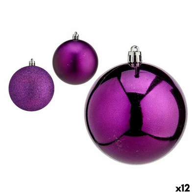 Set de Bolas de Navidad Krist+ Morado Plástico [12 Unidades] - Imagen 1 de 2