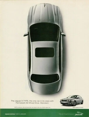 2003 Jaguar X-Type Серебряный Седан Коготь Отпечатки Над головой Фото Винтажная Печатная Реклама - Изображение 1 из 2