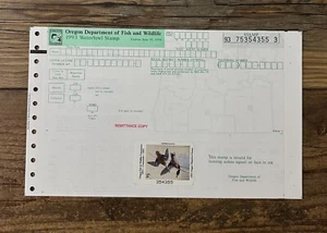 1993 OREGON - State Duck Stamp - MNH **HUNTER TYPE w/ Harvest Survey - Picture 1 of 3