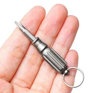 Edc Mini Titanium S2 Cacciavite Acciaio Portachiavi Portatile Strumento Tascabile Esterno - Foto 1 di 24