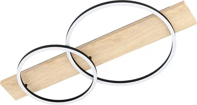 Eglo LED Boyal 2-flammige Deckenleuchte helles Holz Natur vintage EEK:E(Spk A-G) - Bild 1 von 4