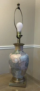 FREDERICK COOPER blau rosa Keramik Ingwerglas Tischlampe SCHÖN Vintage MCM - Bild 1 von 9