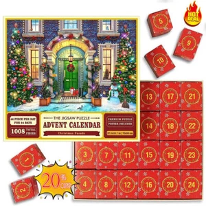 Calendario de Adviento 24 Días Navidad Cuenta Regresiva Calendario Puzzle Nuevo - Imagen 1 de 10